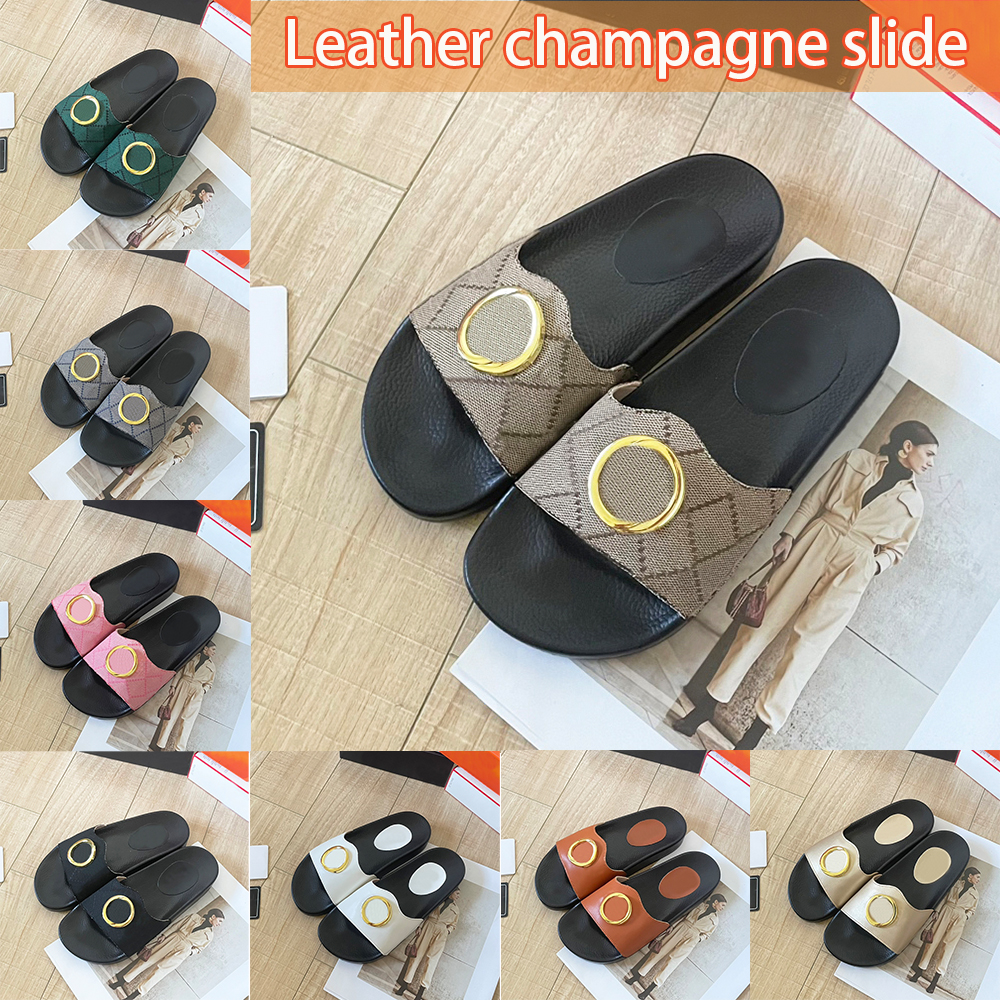 

New fashion Slippers Blondie Slide Sandals Canvas Beige Ebony Green Navy Pink Luxurys Men Women Slipper summer outdoor beach Slides flip flop sandal Eur 36-45, 10 leather white