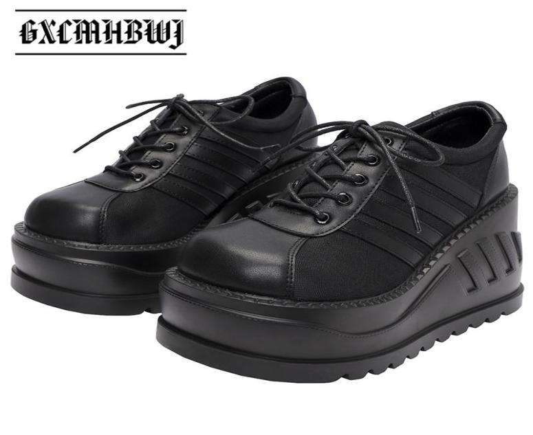 

Ankle Boots For Women Punk Gothic Shoes Fashion Black Round Toe Chunky Wedges Platform Ladies Brand Demonia2344465