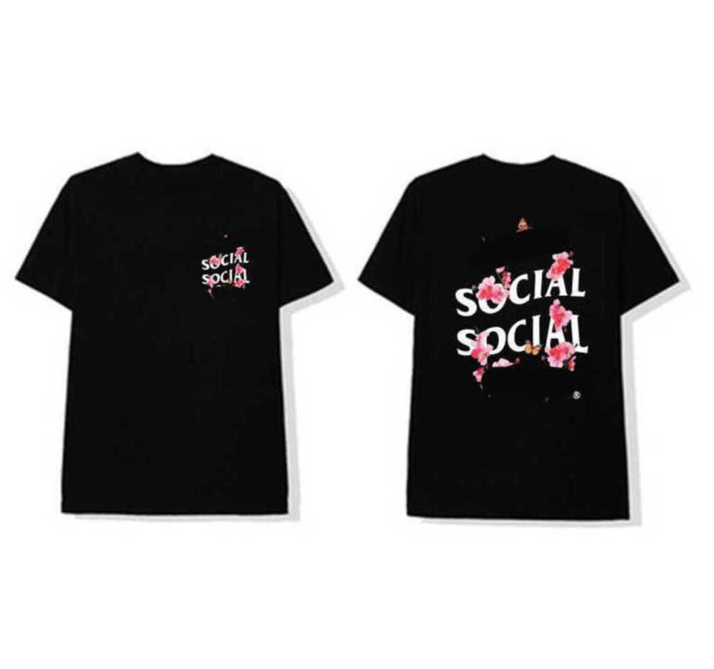 

Summer Men's T Shirt Anti Social Club Trend Flower Butterfly Loose Print Short-sleeved Men And Women Couples T-shirt Sunscreen Motion design 645ess