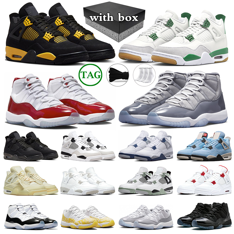 

with box jumpman 4 basketball shoes military black cat 4s cherry 11s Pine Green Thunder Sail Seafoam 11 Cool Grey Yellow Snakeskin trainers sports sneakers