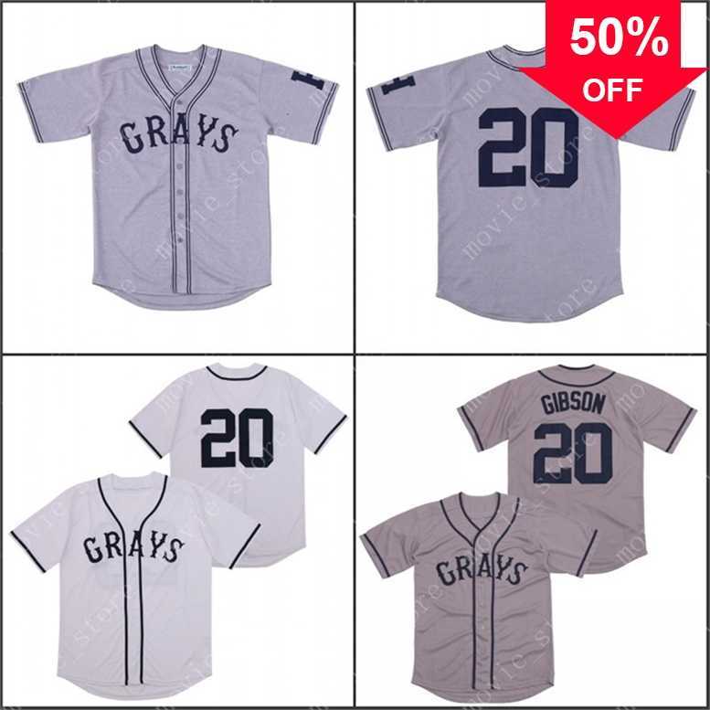 

Xflsp GlaMitNess Mens #20 Josh Gibson Homestead Grays Negro National League Baseball Jersey Stitched, White
