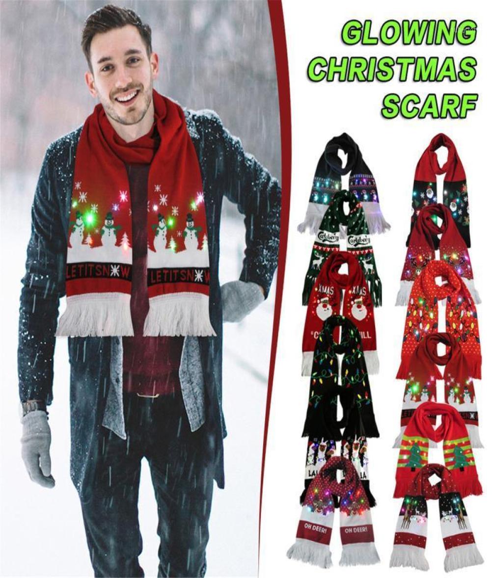 

Scarves Merry Christmas Scarf For Women LED Lightup High Quality Neckerchief Foulard Femme Winter Shawls And Wraps8605491