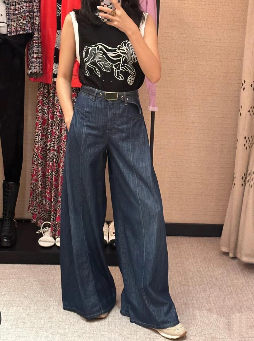 

Womens Casual Jeans Slim Pants with Logo Zipper Button Decoration Comfortable Breathable Pants Outdoor Wear C2, Blue