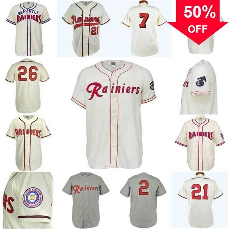 

Xflsp GlaC202 Seattle Rainiers Baseball Jerseys 1939 1941 1951 1953 1957 1961 Home JerseysCustom Men Women Youth Any Name And Number Double Stitched High, Grey your name your number