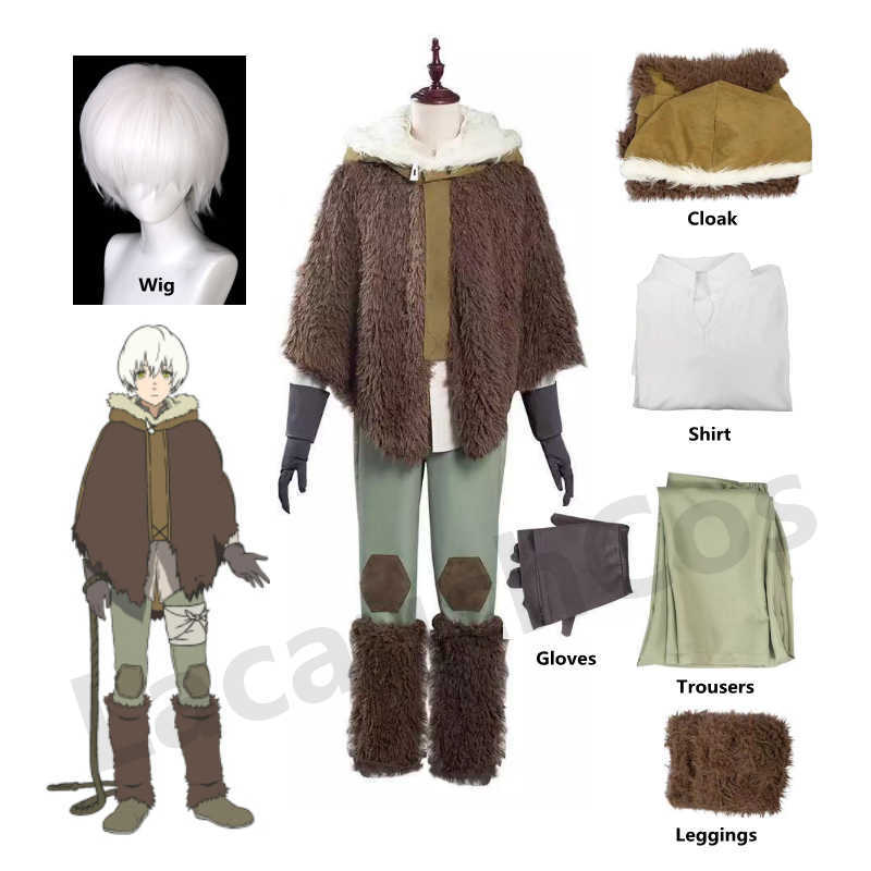 

Anime Costumes Anime To Your Eternity Fushi Cosplay Come Hooded Coat Pants Outfits Halloween Carnival Suit Wigs Z0602