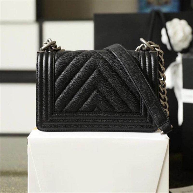 

Luxury Flap bag designer bag handbag shoulder bags crossbody bag caviar genuine leather chain bag tote bag 20cm Top-level replication evening bag With Box CH009