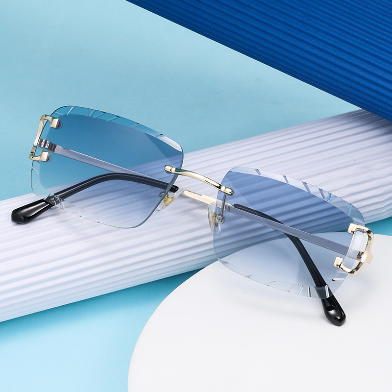 

Sunglasses Frames Diamond Cut Luxury Desinger Carter Sun Glasses Vintage Rimless Wire C Shades For Men And Women Lentes De Sol Mujer 230407