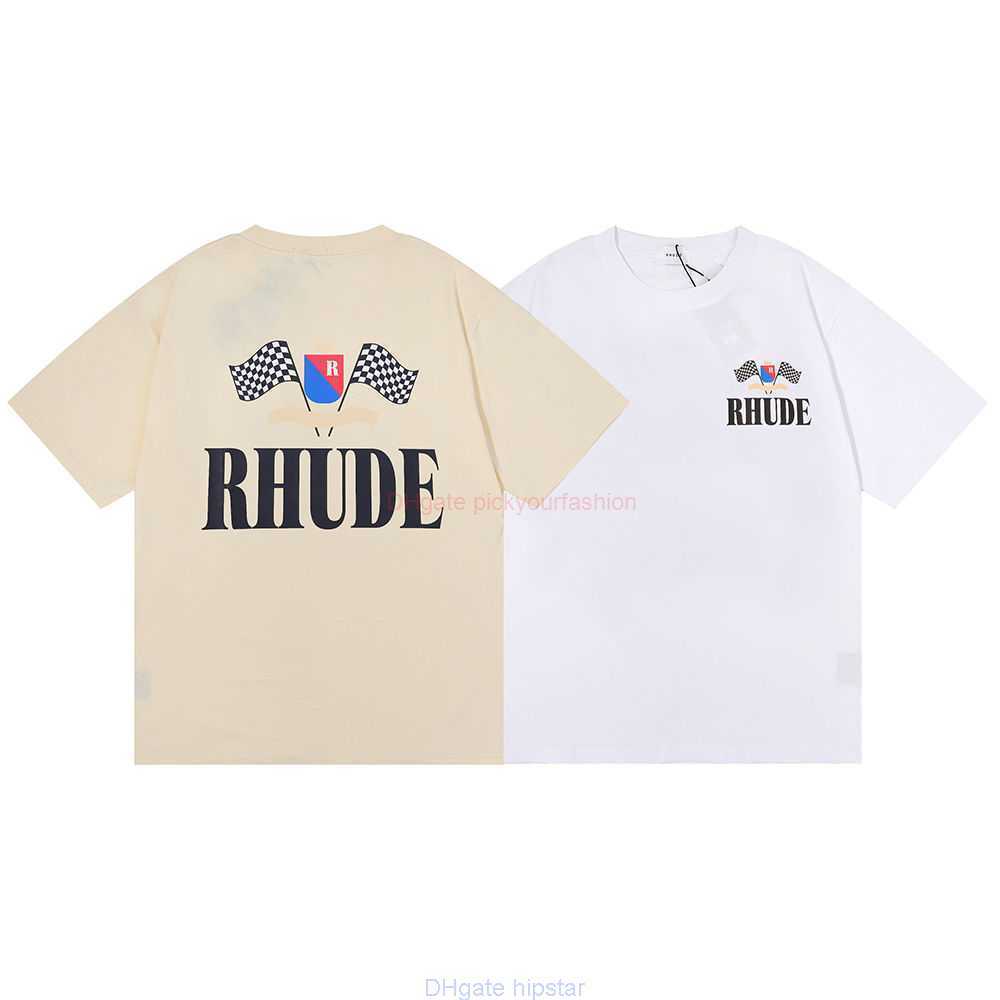 

Designer Fashion Clothing Tees Tshirt American Fashion Brand Rhude Crown Champion Flag Printed High Quality Double Yarn Cotton Short Sleeve Tshirt for Boys Girls Co, Apricot 5019