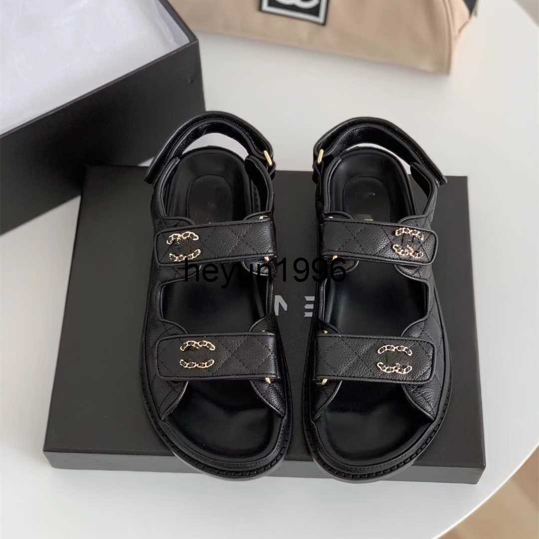 

High for Women 2023 New Little Fragrance Fashion Velcro Thick Sole Women's Shoes Korean Edition One Word Strap Sandals, Jelly glue black white buckle