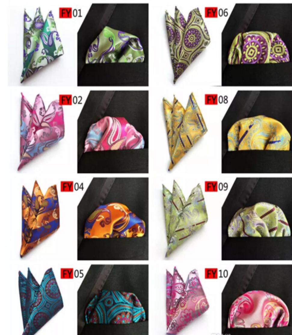 

2018 New Arriver Men Paisley tie Pattern Pocket Square Handkerchief Silk Paisley Men Hankies for Men Suit Square3294889