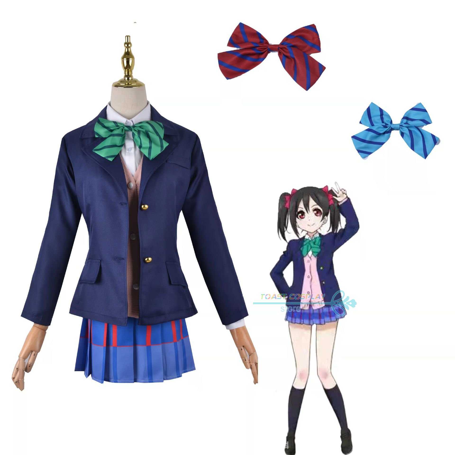 

Anime Costumes Anime LoveLive Cosplay Yazawa Nico Cos Halloween Party Female Sweet and Lovely Come Jk Uniform Preppy Style Z0602
