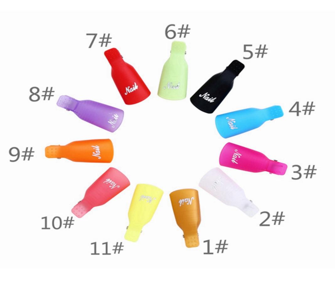 

Plastic Nail Art Soak Off Cap Clip UV Gel Polish Remover Wrap Tool Nail Art Tips For Fingers 10Ppcs set RRA36581968047