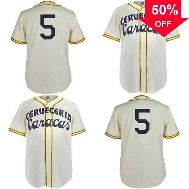 

Xflsp GlaC202 Cerveceria Caracas 1952 Home Jersey Shirt Custom Men Women Youth Baseball Jerseys Any Name And Number Double Stitched Jersey, White number 24 no name