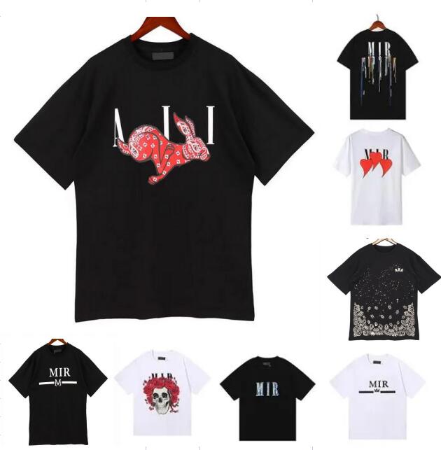 

Mens T Shirt Designer Tshirt Limited Edition Couples Tees Street Wear Summer Fashion Brand Amiris Shirt Splash-ink Letter Print Short Sleeve Casual Loose Crewneck, E111