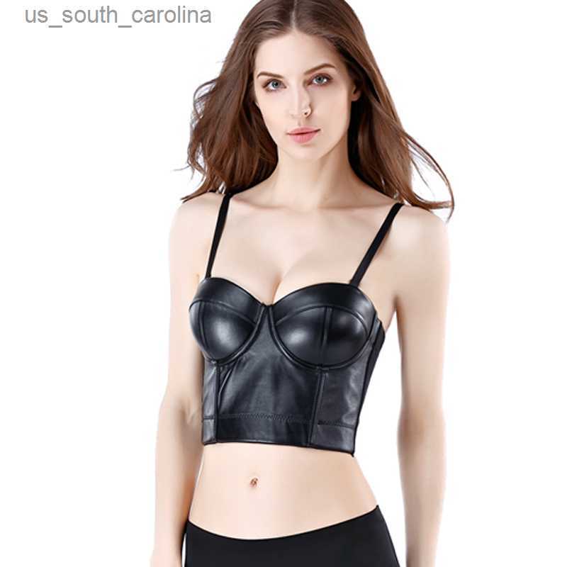 

Camis S- Leather Bustiers Sexy Gothic Corset Crop Tops Women's Summer Camis Plus Size Bra Vest Sleeveless Bralette Tees Black Red L230522