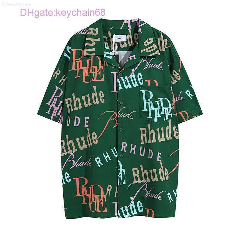 

Reen Rhude Full Print T-shirt Men Women Hawaiian Beach Style Pocket Short Sleeve