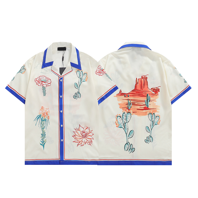 

2023 Men's Designer Fashion Shirt Summer Shure Short Sleeve Casual Shirt Fashion Loose Polo Beach Style Breathable T-Shirt Clothing M-3XL, 01