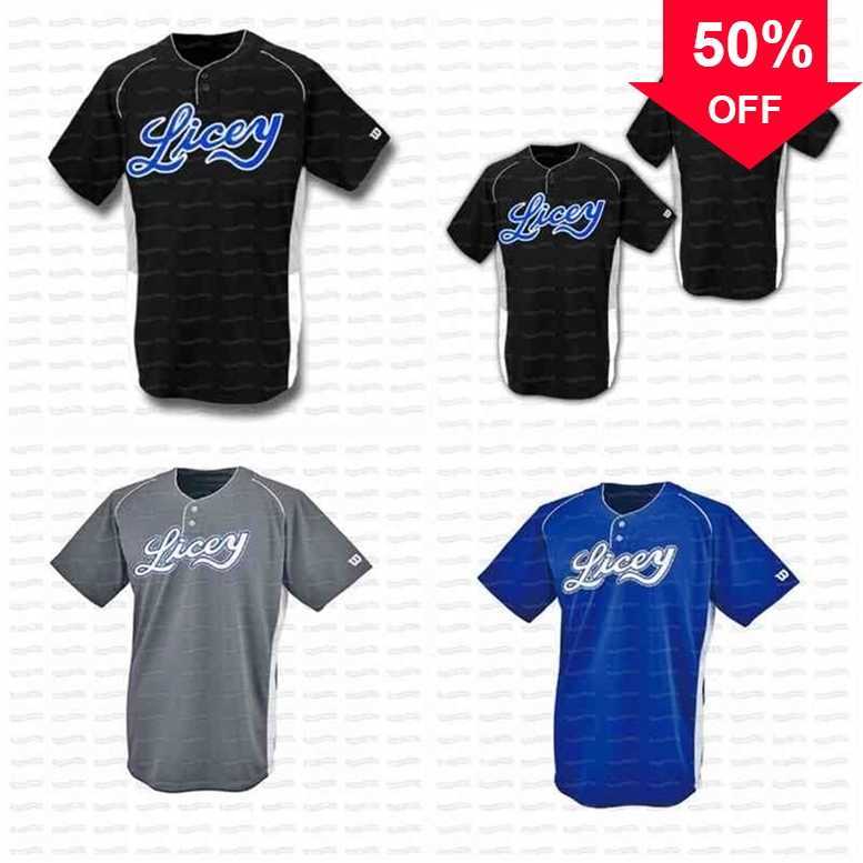 

Xflsp GlaC202 TIGRES DEL LICEY DOMINICAN Team Custom Baseball Jersey Royal Blue Black Grey High Quality Fast Shipping