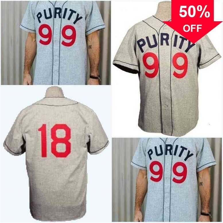 

Xflsp GlaA3740 Calgary Purity 99 1946 Road Jersey Any Player or Number Stitch Sewn All Stitched High Quality Baseball Jerseys, Grey