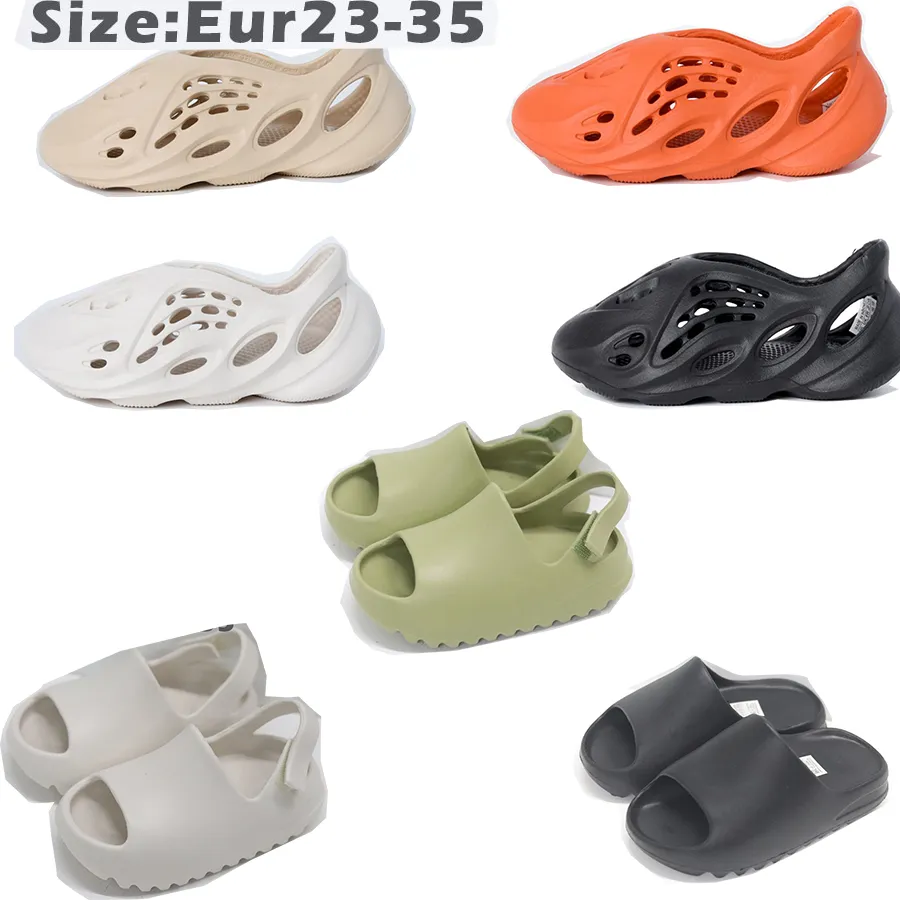 

2023 kids sandals foam runner Toddlers foam runner slippers baby Black White boys girls designer kid tainers Slides Infants Childrens Desert Quality slides EVA shoe