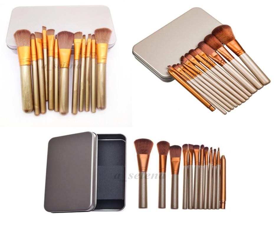 

N3 Professional 12pcs Makeup Cosmetic Facial Brush Kit Metal Box Brush Sets Face Powder Brushes2344894