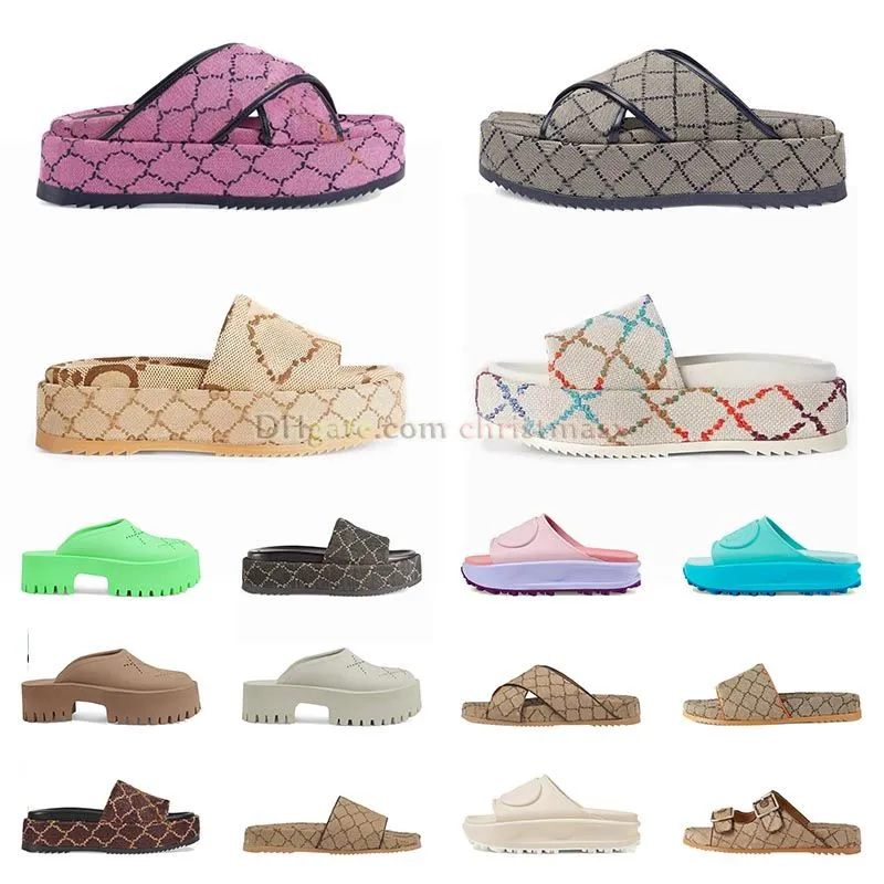 

Womens quality top Platform Slide Sandal Slipper Thick Bottoms Lady Flip Flops Embroidery Printed Luxury Summer outdoor indoor Beach san DZk, 3 (2)