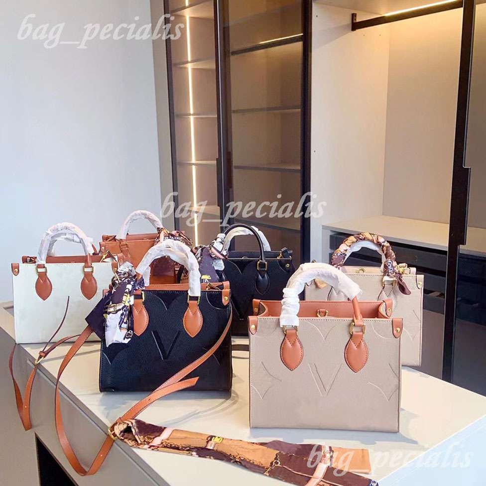 

Tote Bag Designer bag Genuine Leather Handbags Women Letter Embossing Flower Monograms Crossbody Luxury Fashion Shopping 3 sizes