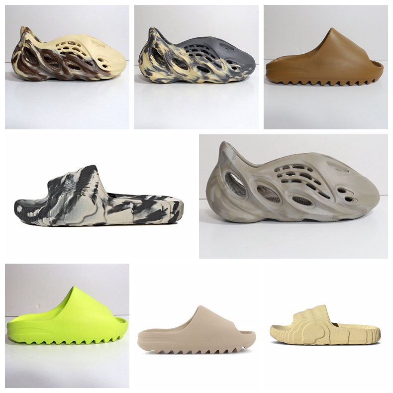 

Man slipper sandals designer slides women sandal White Resin pure Ochre bone slippers foam runner mens womens slide EVA slidersrunner clog soot onyx 36-47