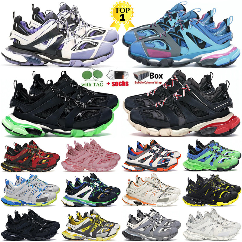

high quality Track 3 Casual Shoes Luxury brand Designer Men Women for 3.0 Triple white black Sneakers Tess.s. Gomma leather Trainer Nylon Platform trainers Paris, 34-silver neon yellow