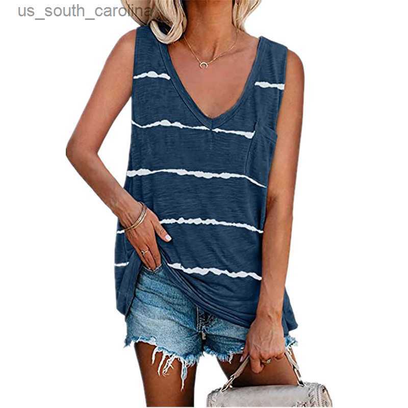 

Camis Supply 2021 European And American Women's Striped Printed Vest Fashion Latest Sleeveless Printed T-shirt Women's Large Size S-5x L230522, Black