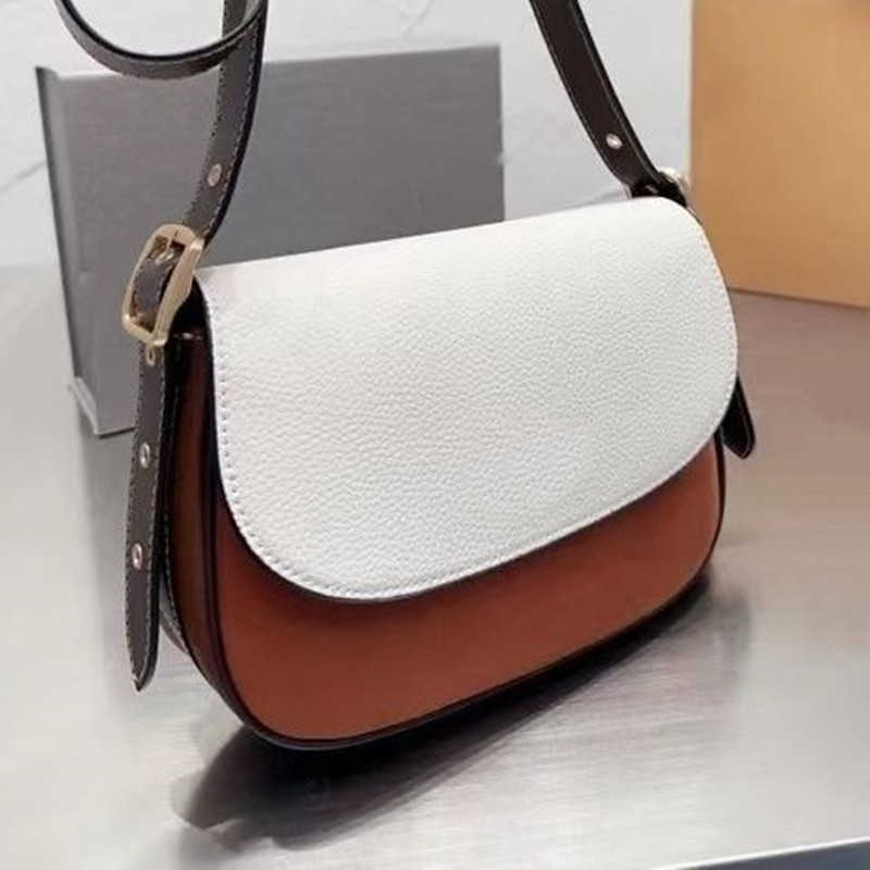 

Designer saddles bags women's new shoulder handbag high version of vintage print then hand in hand carrying leather clip fashion multi-functional crossbody bag, Black curry