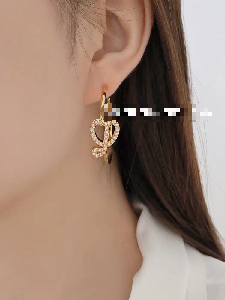 

Luxury earrings Designer Plated 18-karat gold loews stud Diamond brand high-quality Valentine's Day loewe stud wedding gifts