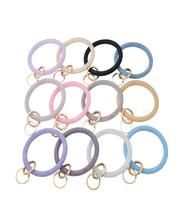 

Silicone Wrist KeyRings Fashion Glitter Bracelet Sports Keychain Bracelets Bangle Round Key Rings Large O Cute Keyring Gifts2269163