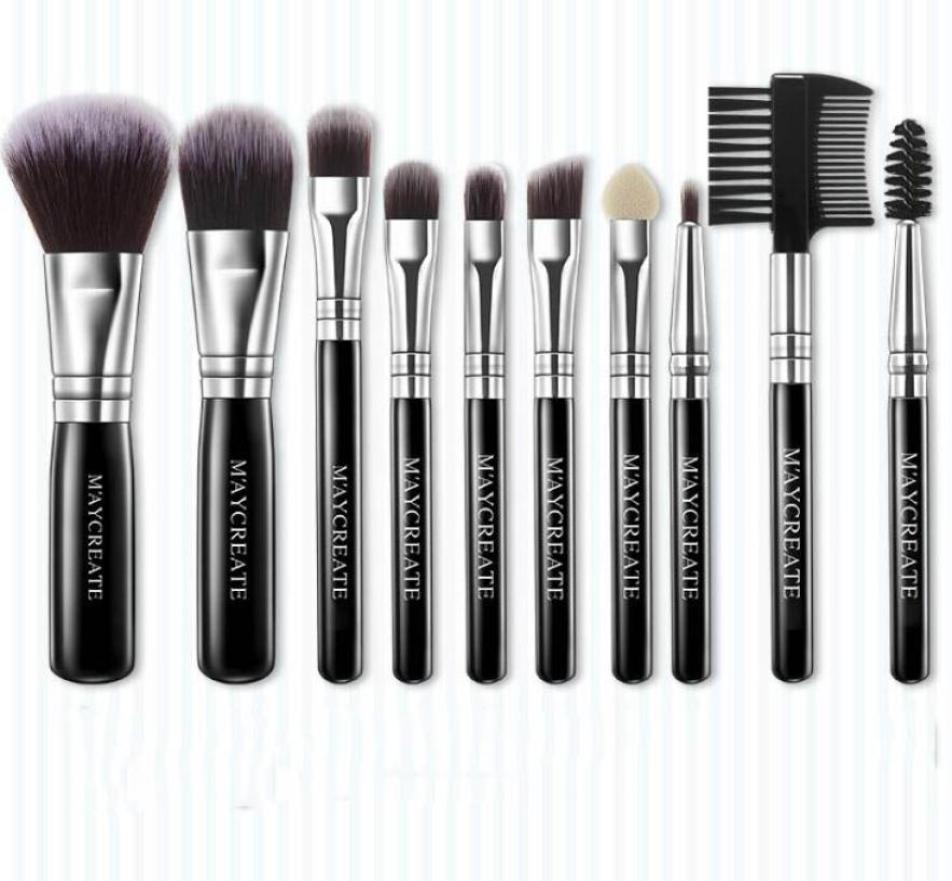 

Makeup Brushes 10 PCS Makeup Brush Set Premium Synthetic Foundation Brush Blending Face Powder Blush Concealers Eye Shadows Brushe9357587