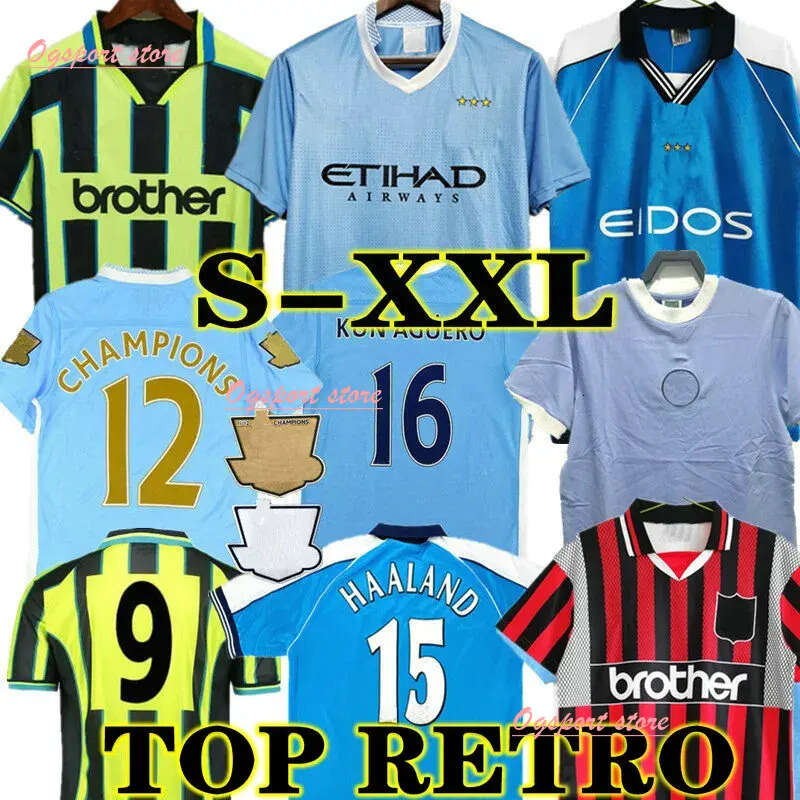 

Toure Yaya Balotelli Retro Soccer Jerseys 11 12 City Classic Final 2011 2012 Man Kun Aguero Dickov Tevez Haaland Goater 98 99 01, Orange