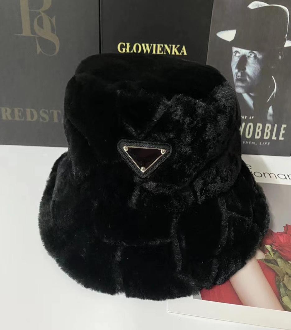 

Bucket Hat Plush Triangle Mark Autumn And Winter Casual Hat Korean Style Versatile Face Slimming Warm Bucket Hat9062957, Red