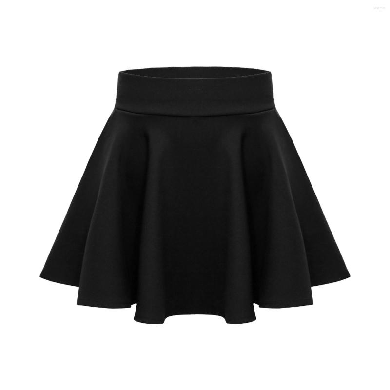 

Skirts Women's Basic Versatile Stretchy Flared Casual Mini Skater Skirt With Shorts, Black