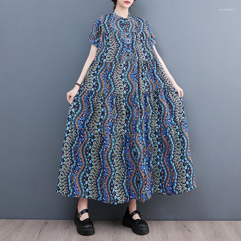 

Party Dresses SuperAen Spring Summer 2023 Fashion Dress Short Sleeve Printing Stitching Oversize Long, Photo color