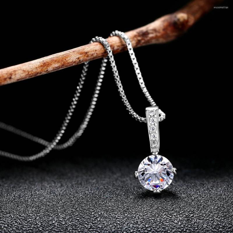

Pendant Necklaces ZHOUYANG Classic Simplicity Zircon Silver Color Fashion Jewelry Made With Austria Crystal Choker Chains On Neck ZYN427