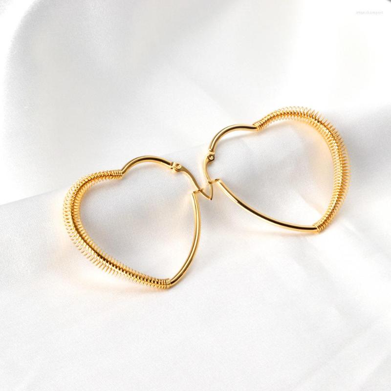 

Hoop Earrings Winding Steel Ring Gold Silver Color Stainless For Women Fashion Jewelry Gift Accessories Wholesale