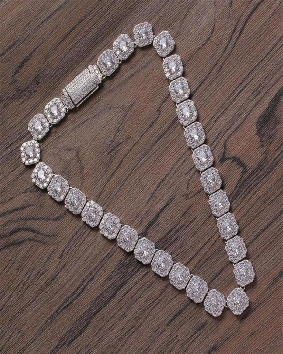 

019 12mm 16 18 20 brass setting CZ Tennis Chain Necklace Iced Out Cubic Zircon Bling Bling Jewelry267U302x4373842