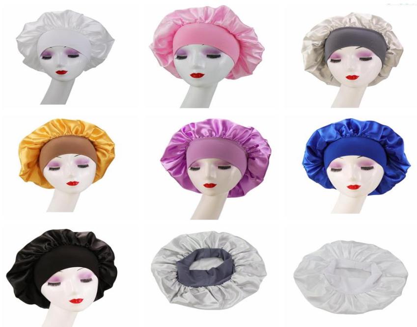 

Newest Soft Silky Sleeping Hair Cap Salon Bonnets for Women Comfortable Elasic Satin Night Sleep Hat Hair Loss Cap bonnet Ladies T4056798, Peach