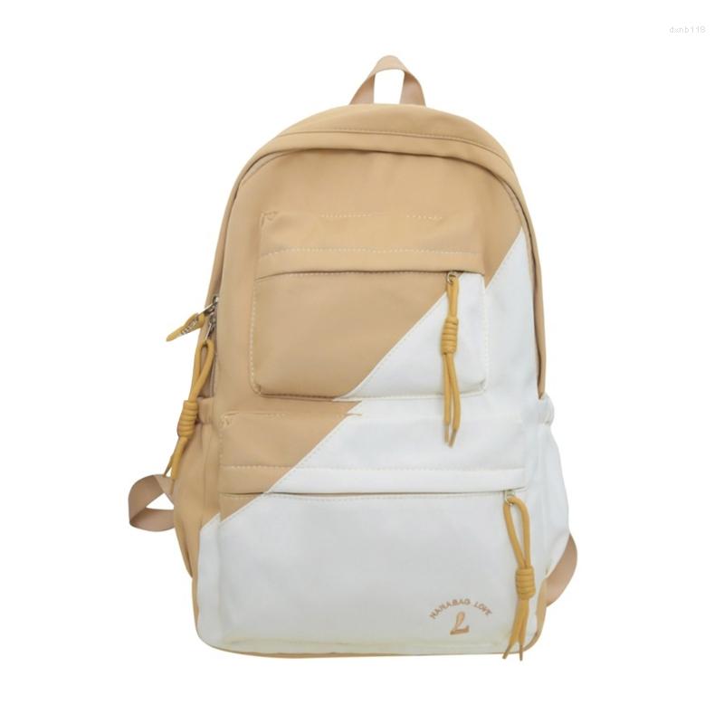 

School Bags Large Capacity Backpack Nylon Laptop Backpacks Fashion Bag Bookbag Casual Travel Rucksack For Teenagers 517D, Purple and yellow