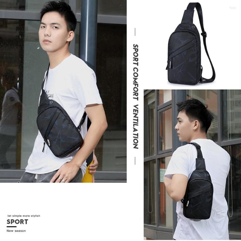 

Duffel Bags Outdoor Sport Single Shoulder Bag Fashion Chest Pack Oxford Cloth Adjustable Multiple Pockets For Hiking Trekking Travel, Black