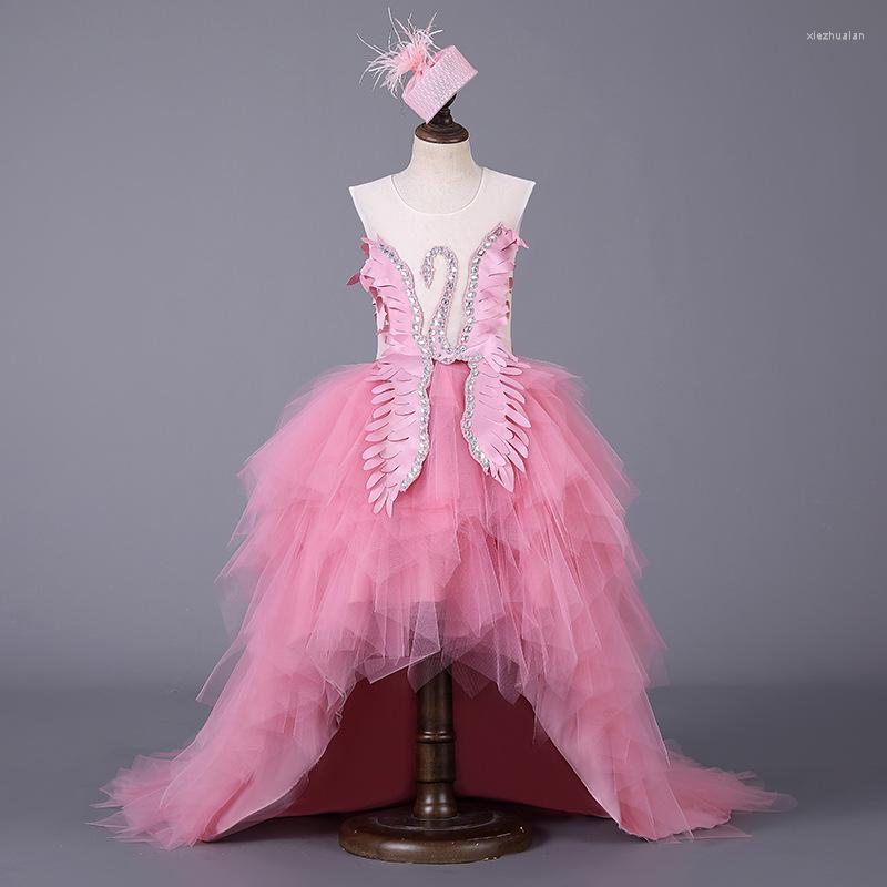 

Girl Dresses Baby Princess Dress Pearl Swan Infant Toddler Pink Lace Vestido Party Birthday Ball Gown Christening Clothes, Short style