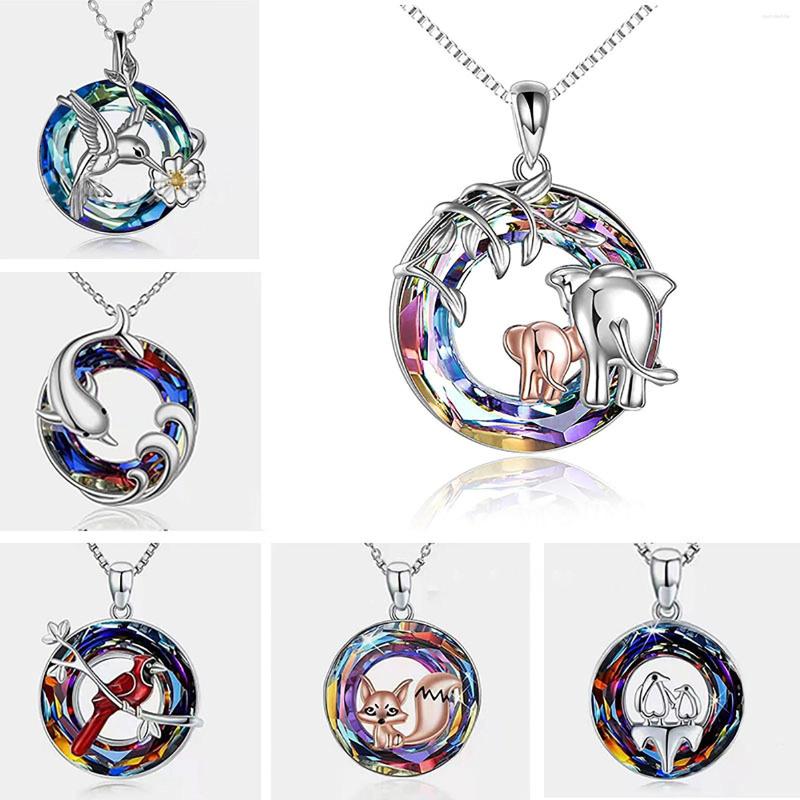 

Pendant Necklaces Dainty Jewelry For Women European American Selling Colorful Crystal Entwined Necklace Tree Of Life