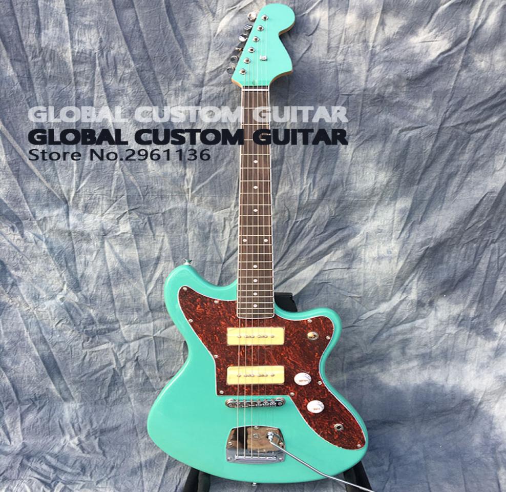 

Highquality 6string electric guitar SP90 pickup truck green ocean color all colors available real po display1410000