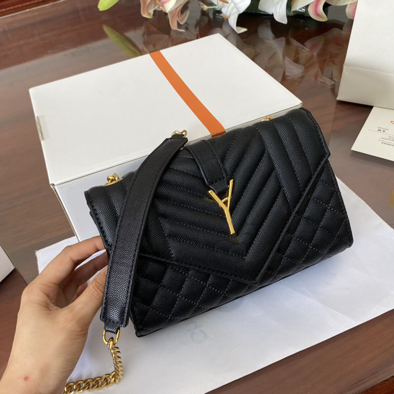 

Classic Designer Fashion Woman Bag Shoulder Bags Purse Original Box Genuine Leather Cross Body Chain High Grade Quality Handbag Envelope 21x14cm