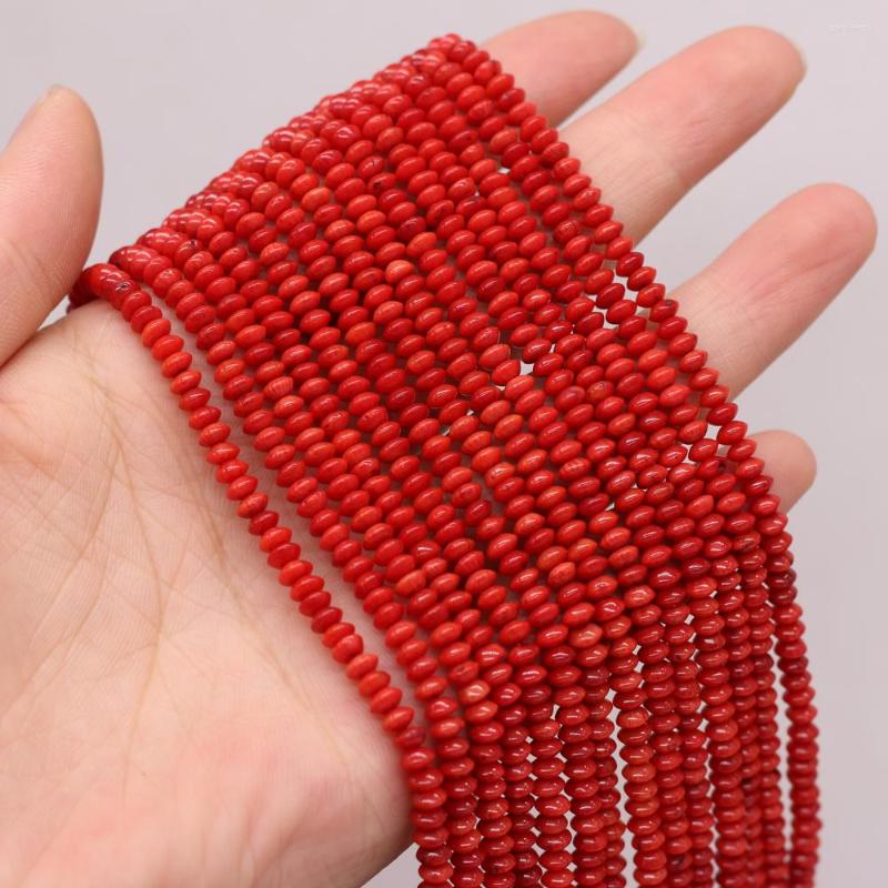 

Beads Red Abacus Bead Shape Natural Coral Spacer Loose For Jewelry Making DIY Necklace Bracelet Earring Accessories