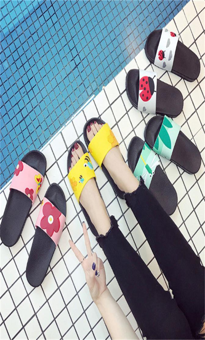 

Korean cartoon couple eva sandals and slippers female cute nonslip indoor men women slippers summer bathroom sandals male tide 013471115, Gold